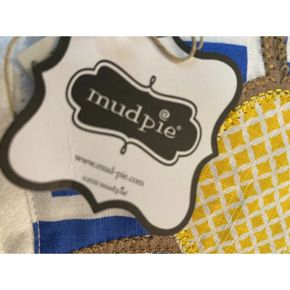 Mud Pie monkey burp cloth nwt embroidered ribbon gift baby shower